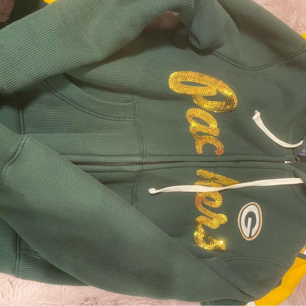 NFL Green and White Women's Hoodie
